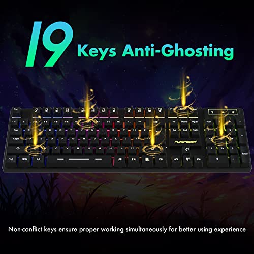 RGB Gaming Keyboard and Breathing Mouse Combo