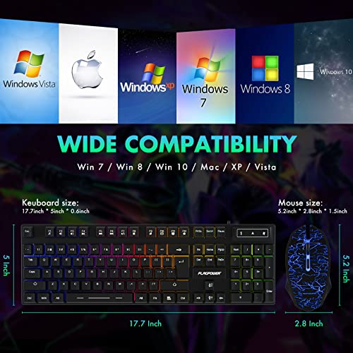 RGB Gaming Keyboard and Breathing Mouse Combo