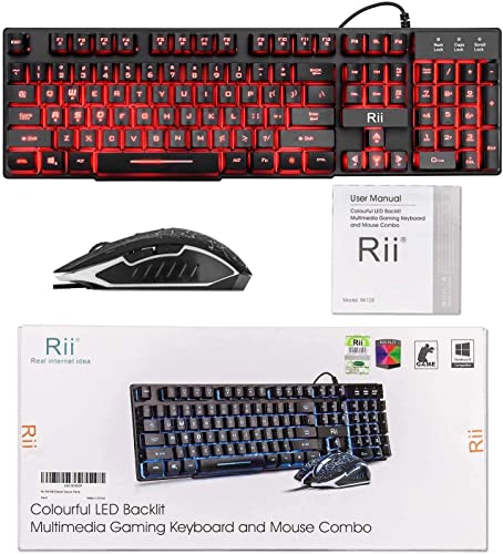 Rii LED Backlit Gaming Keyboard and Mouse Set