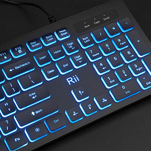 Rii RGB Backlit Wired Keyboard and Mouse Combo