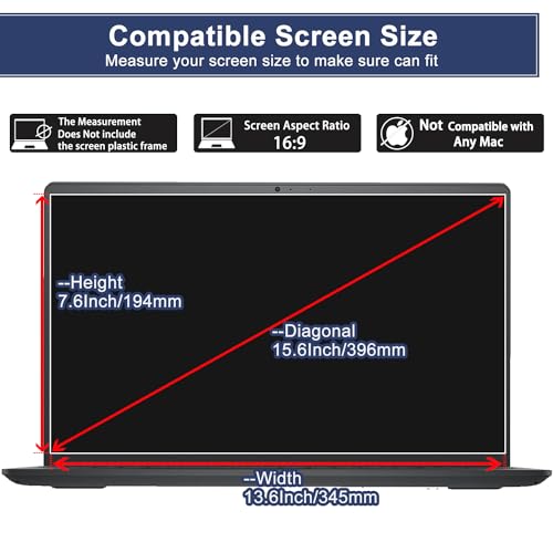 15.6" Laptop Screen Protector Tempered Glass - 2 Pack