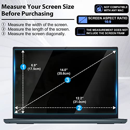 14" Tempered Glass Laptop Screen Protector - Bubble Free