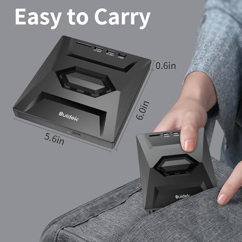 SUIDEK USB-C Portable CD/DVD Drive with Hub