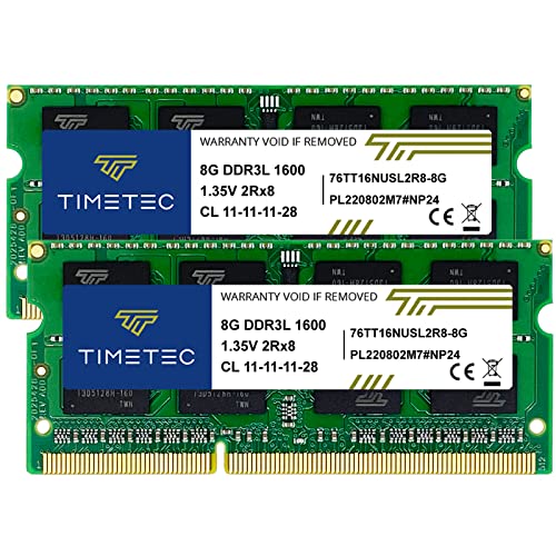 Timetec 16GB DDR3L Laptop RAM Dual Rank SODIMM
