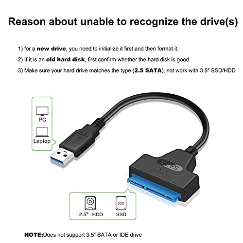 EYOOLD USB 3.0 SATA Adapter for HDD/SSD