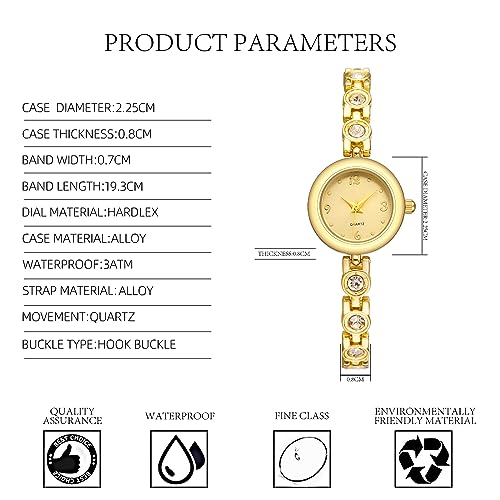 IBSO Women's Waterproof Quartz Bracelet Watch - Gold