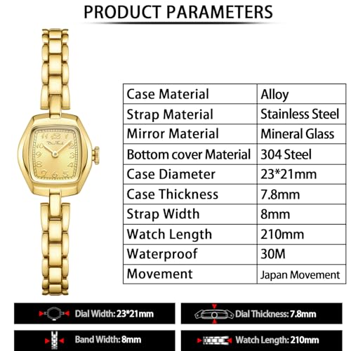 Elegant Gold Women's Vintage Stainless Steel Watch