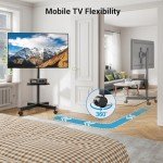 PERLESMITH Rolling Mobile TV Stand for 23-60" TVs