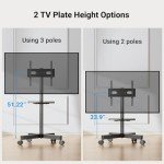 PERLESMITH Rolling Mobile TV Stand for 23-60" TVs