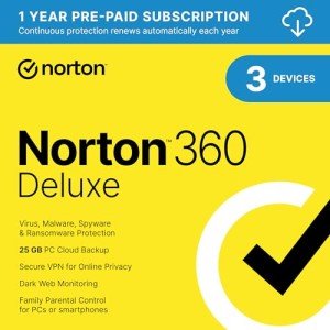 Norton 360 Deluxe 2024: Antivirus + VPN + Backup