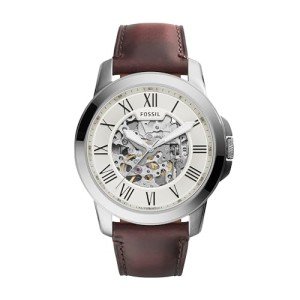 Fossil Men's Grant Automatic Leather and Steel Watch