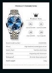 OLEVS Men's Diamond Business Dress Watch - Blue