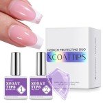 btartboxnails XCOATTIPS French Protecting DUO builder gel and top coat set to Protect French XCOATTIPS, No More French Tips Area chipping