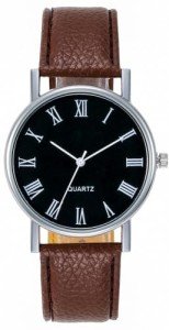 LsvtrUS Men Watches Fashion Casual Leather Band Simple Analog Quartz Wristwatches for Men Unisex Dress Watch for Any Event, Brown, QN022