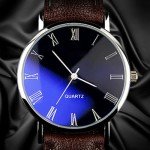 LsvtrUS Men Watches Fashion Casual Leather Band Simple Analog Quartz Wristwatches for Men Unisex Dress Watch for Any Event, Brown, QN022