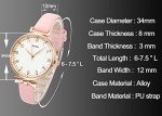Top Plaza Womens Ladies Classic Simple Leather Analog Quartz Wrist Watch Rose Gold Case Arabic Numerals Casual Dress Watches(Black)