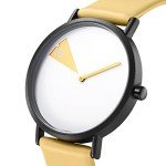 SHENGKE Creative Watch Ultra-Thin Strap Casual Fashion Quartz Minimalist Watch WhiteYellow