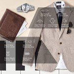 cofuo Mens Watch, Unique Quartz Analog Dress Business Casual Watches Stainless Steel Band Wrist Roman Numeral Waterproof Watch, Classic Calendar Date Window - Silver Blue