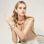 SHENGKE Creative Watch Ultra-Thin Strap Casual Fashion Quartz Minimalist Watch WhiteYellow