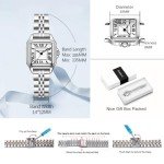 Szaikyri Classic Square Watches for Women with Roman Numerals Ladies Casual Dress Watch (Silver Black)