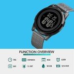 YUINK Mens Watch Ultra-Thin Digital Sports Watch Waterproof Stainless Steel Fashion Wrist Watch for Men Women (Black Gray)
