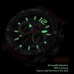AIMES Watches for Men Red Stylish Analog Quartz Chronograph Waterproof Luminous Big Face Mens Watches Business Work Sport Casual Fashion Designer Dress Men's Wrist Watches Elegant Gift for Men