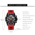 AIMES Watches for Men Red Stylish Analog Quartz Chronograph Waterproof Luminous Big Face Mens Watches Business Work Sport Casual Fashion Designer Dress Men's Wrist Watches Elegant Gift for Men