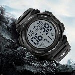 CakCity Mens Sports Watches Military Classic Stopwatch Large Dial Electronic LED Backlight Wristwatch 50M Waterproof Digital Watch for Mens with Large Number