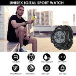 CakCity Mens Sports Watches Military Classic Stopwatch Large Dial Electronic LED Backlight Wristwatch 50M Waterproof Digital Watch for Mens with Large Number
