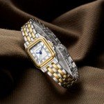 CHEETAH Watches for Women with Small Two-Tone Vintage Bracelet, Rectangular Case Roman Dial