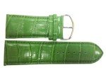 30MM Green Wide Padded Stitched Croco Print Trendy Fashion Watch Band Strap