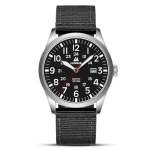 LN LENQIN Mens Watches Unisex Military Watches Sport Nylon Strap Stylish Luminous Fashion Watches Analog Quartz Watches for Men Waterproof Army Tactical Casual Wristwatch