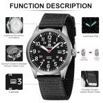 LN LENQIN Mens Watches Unisex Military Watches Sport Nylon Strap Stylish Luminous Fashion Watches Analog Quartz Watches for Men Waterproof Army Tactical Casual Wristwatch