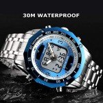 VIGOROSO Men's Solar Powered Quartz Stainless Steel Analog Digital Sport Wrist Watch