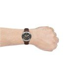 Fossil Men's Grant Quartz Stainless Steel and Leather Chronograph Watch, Color: Silver, Brown (Model: FS4813)