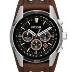 Fossil Men's Coachman Quartz Stainless Steel and Leather Chronograph Watch, Color: Silver, Brown (Model: CH2891)