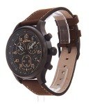 Timex Men’s T49905 Expedition Field Chronograph Black/Brown Leather Strap Watch