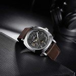 Benyar Automatic Watches for Men | Skeleton Mechanical Leather Strap Mens Watch | 45mm Dial | 30M Waterproof | Men's Stylish Gift