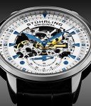 Stuhrling Original Mens Skeleton Automatic Dress Watch for Men with Alligator Embossed Leather Watch Strap & Mechanical Automatic Skeleton Watch Movement