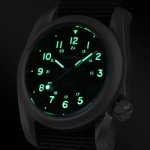 BODERRY Men's Watch Titanium Automatic Field Watch 40mm Military Watch Day Date Function 100M Waterproof with Nylon Strap Japanese Mechanical Movement & Screw Down Crown—Voyager