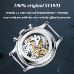 SEA-GULL Men's Mechanical Wristwatch, 1963 Aviation Chronograph Pilot Mechanical Watch, Manual Winding, GD 1963 International Edition, ST1901, Yellow, strap, D1963EXP