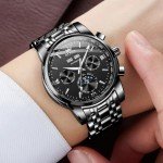 OLEVS Mens Automatic Watches Self Winding Mechanical Dress Wrist Watch Multifunction Calendar Waterproof Luminous