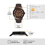 Fossil Men's Townsman Automatic Stainless Steel and Leather Three-Hand Skeleton Watch, Color: Black, Cognac (Model: ME3098)