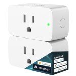 Linkind Matter Smart Plug, Work with Apple Home, Siri, Alexa, Google Home, SmartThings, Smart Outlet 15A/1800W Max, Smart Home Automation, APP Remote Control,Timer&Schedule, 2.4G Wi-Fi Only, 2 Pack