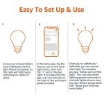 Amazon Basics Smart A19 LED Light Bulb, Color Changing, 9W (60W Equivalent), 800LM, Works with Alexa Only, 2.4 GHz Wi-Fi, No Hub Required, 1-Pack