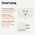 Amazon Basics Smart Plug, Works with Alexa Only, 2.4 GHz Wi-Fi, No Hub Required, 2-Pack, White