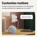 Amazon Basics Smart Plug, Works with Alexa Only, 2.4 GHz Wi-Fi, No Hub Required, 2-Pack, White