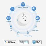 EIGHTREE Smart Plug, Smart Home WiFi Outlet Compatible with Alexa & Google Home, Smart Socket with Remote Control & Timer Function, 2.4GHz WiFi Only