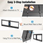 Mounting Dream UL Listed TV Mount for Most 37-75 Inch TV, Universal Tilt TV Wall Mount Fit 16", 18", 24" Stud with Loading Capacity 132lbs, Max Vesa 600 x 400mm, Low Profile Flat Wall Mount Bracket