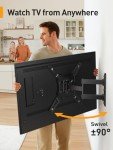 Perlegear UL Listed Full Motion TV Mount for Most 26–60 inch Flat or Curved TVs up to 82 lbs, Wall Bracket with Articulating Arms, Tool-Free Tilt, Swivel, Extension, Max VESA 400x400mm, PGMF3